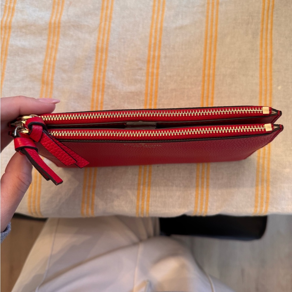kate spade Red Leather Zip Pouch - Picture 2 of 5
